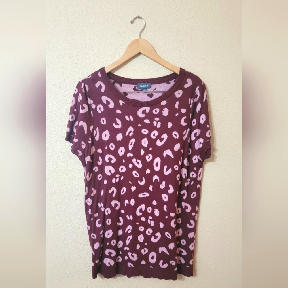 Mocloth pink leopard print sweater